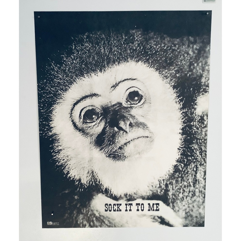 Vintage 1971 Monkey Poster "Sock It To Me" a Frank Kay Dist. 21.5" X 27.5"